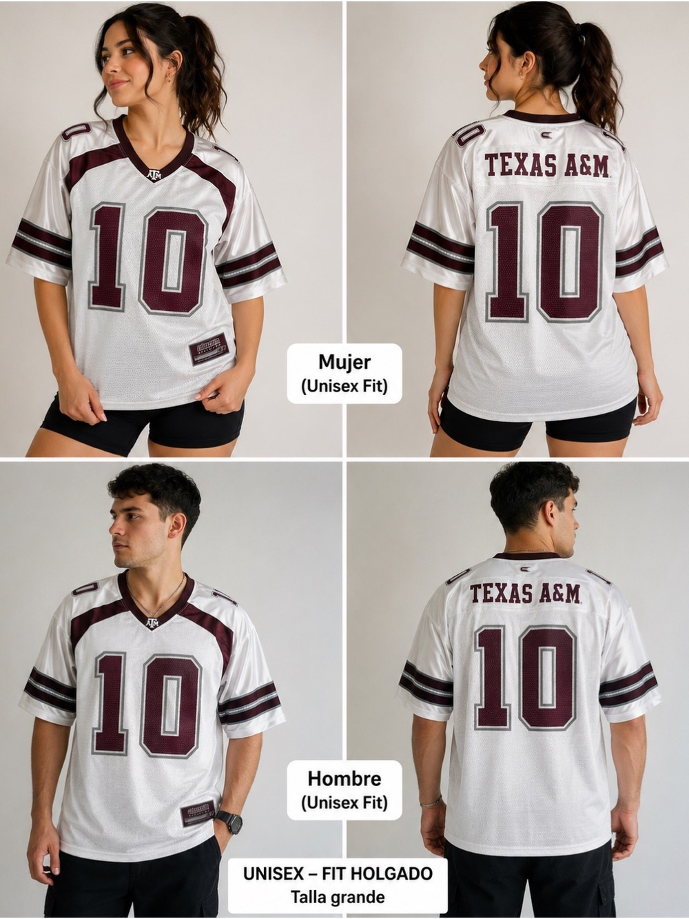 Colosseum White and Maroon Texas A&M Football Jersey Top